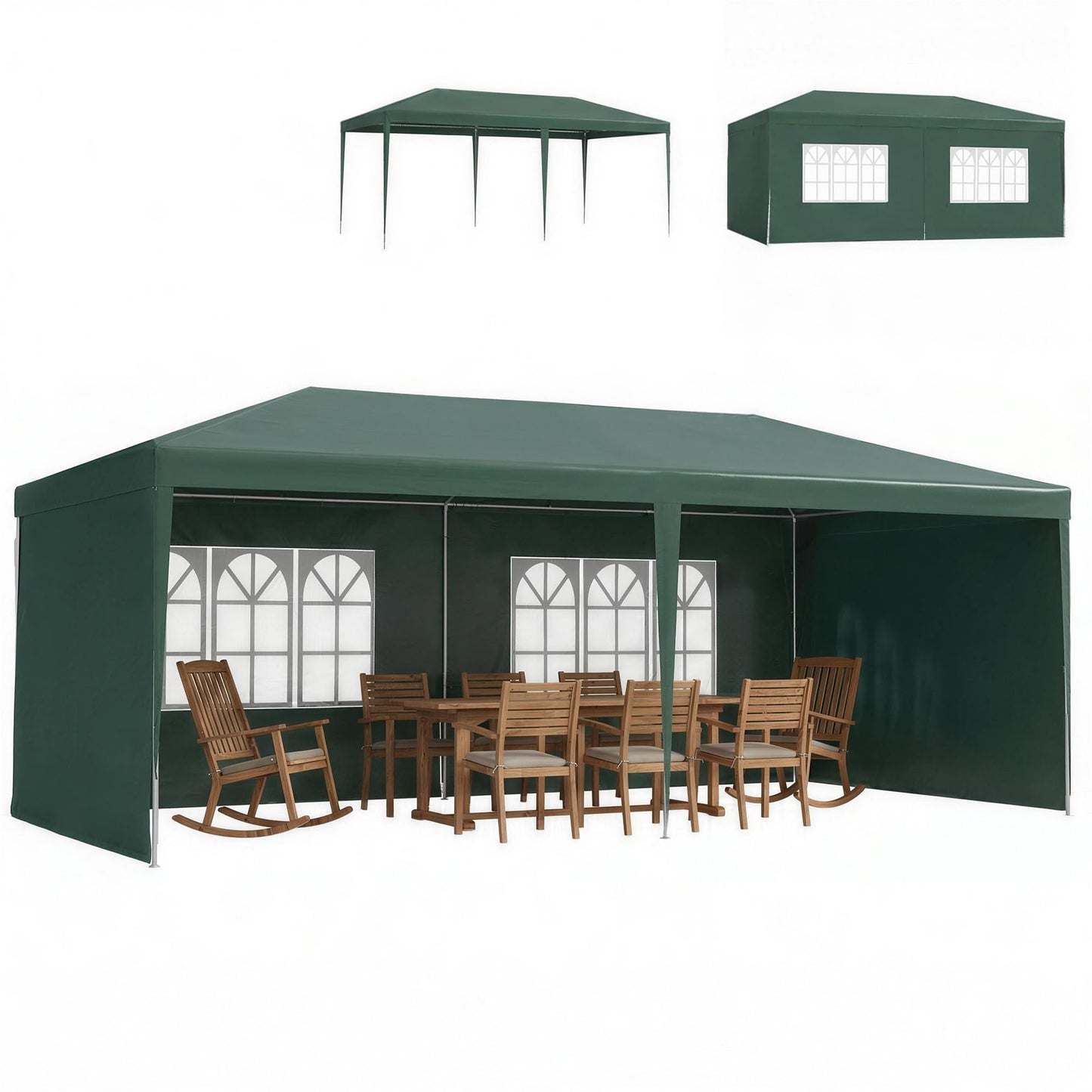 Baštenska tenda 6 × 3 m sa bočnim stranicama