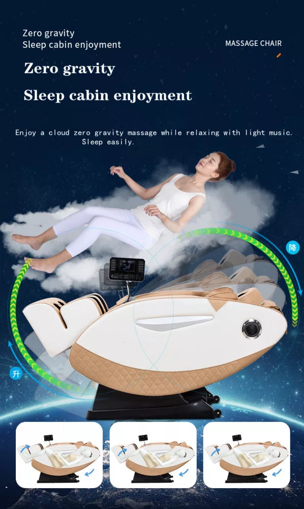 Zero Gravity masažna fotelja – Crna / Siva / Zlatna