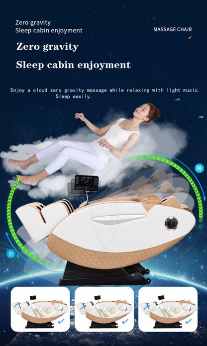 Zero Gravity masažna fotelja – Crna / Siva / Zlatna