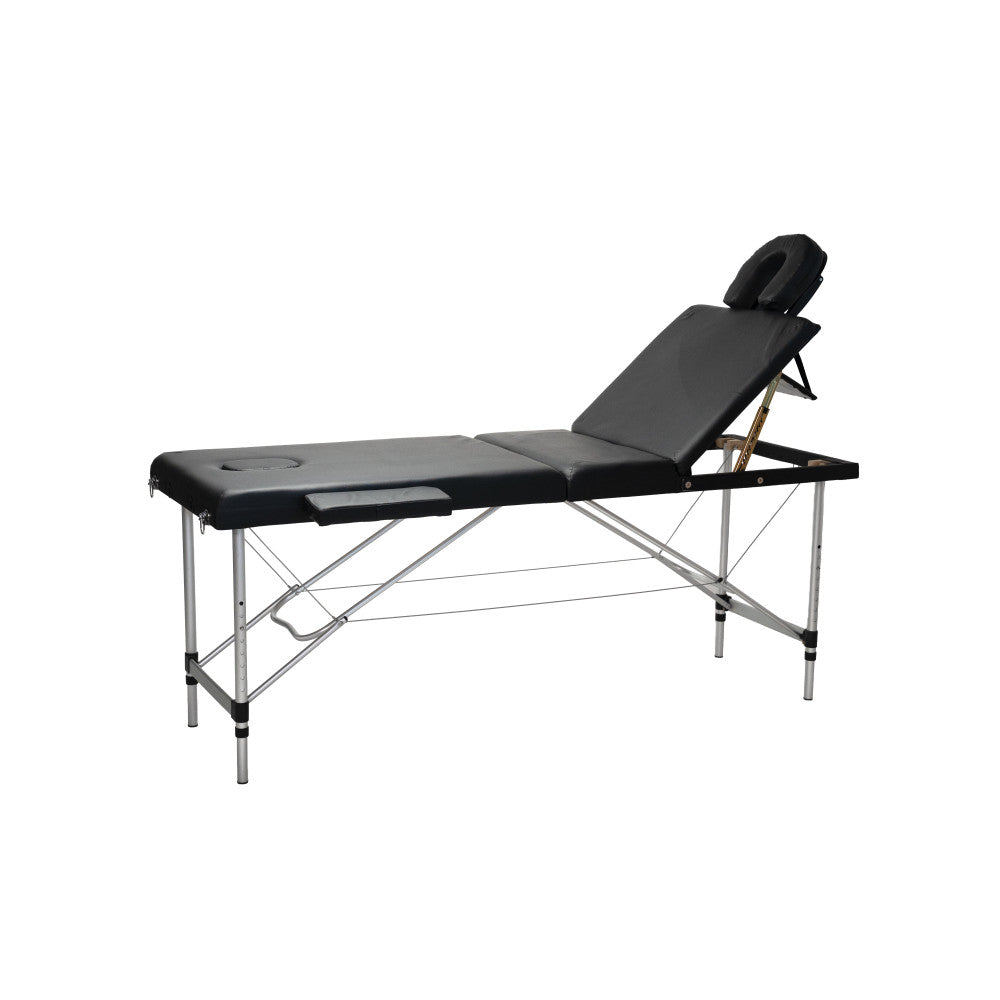 RELAX PRO aluminijumski rasklopivi masažni sto 180 × 60 cm – Crna