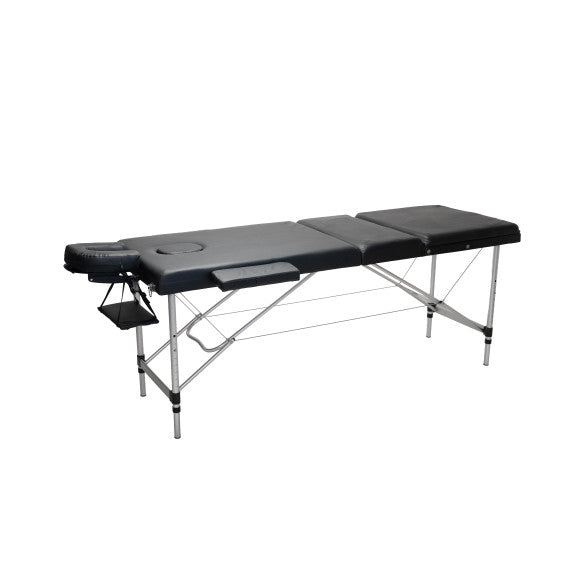 RELAX PRO aluminijumski rasklopivi masažni sto 180 × 60 cm – Crna