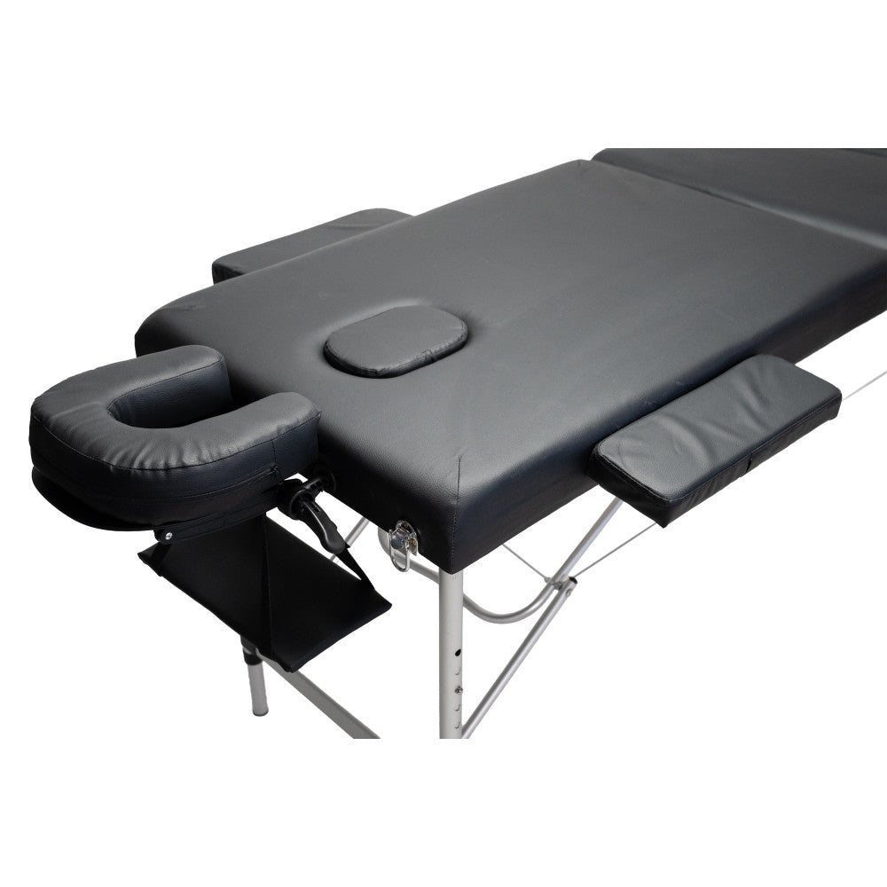 RELAX PRO aluminijumski rasklopivi masažni sto 180 × 60 cm – Crna