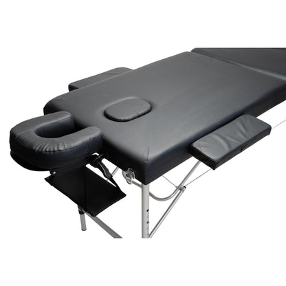 RELAX PRO aluminijumski rasklopivi masažni sto 180 × 60 cm – Crna