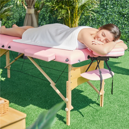 Premium drveni masažni sto 60 cm – Roze