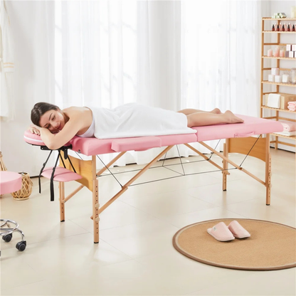 Premium drveni masažni sto 60 cm – Roze