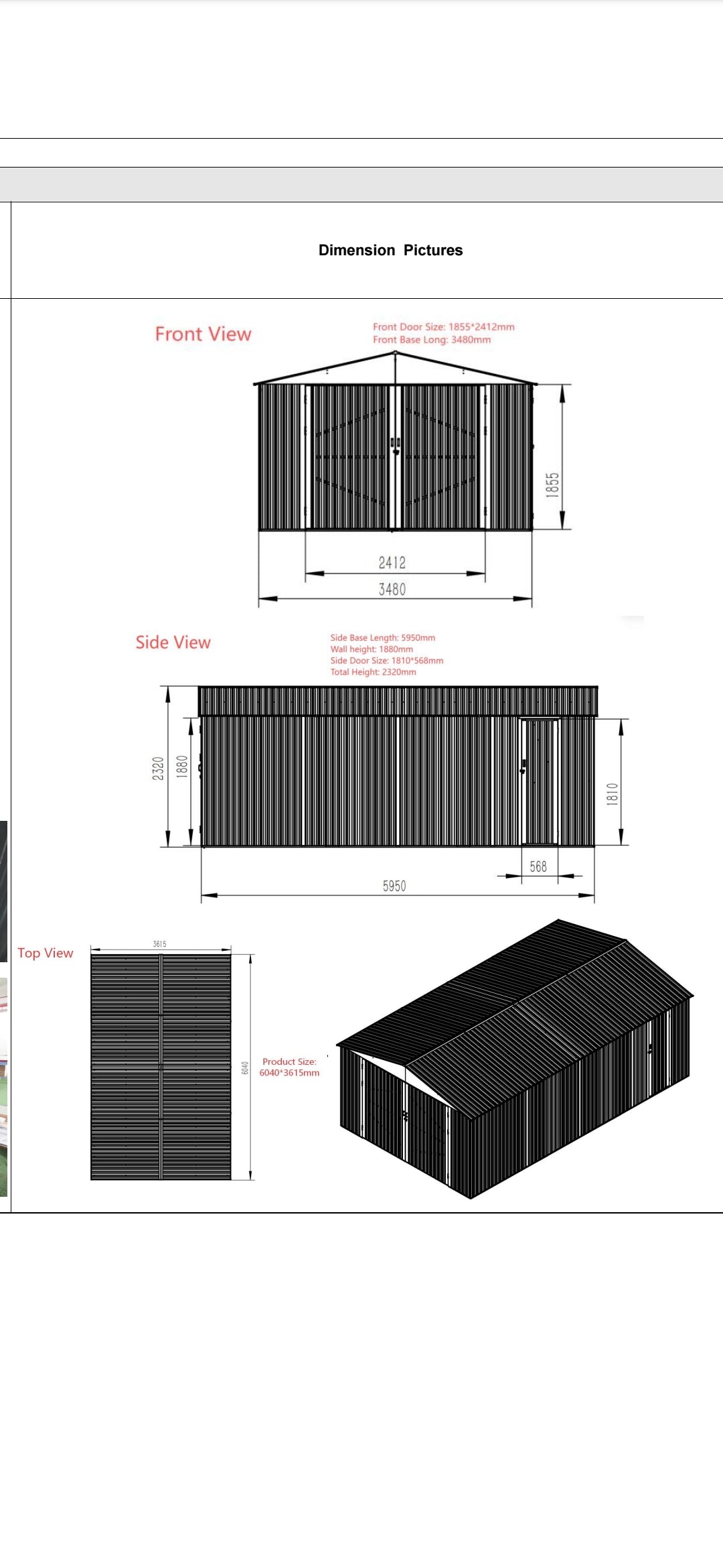 Metalna garaža / ostava G2090 – Antracit 20,7m²