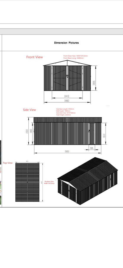 Metalna garaža / ostava G2090 – Antracit 20,7m²