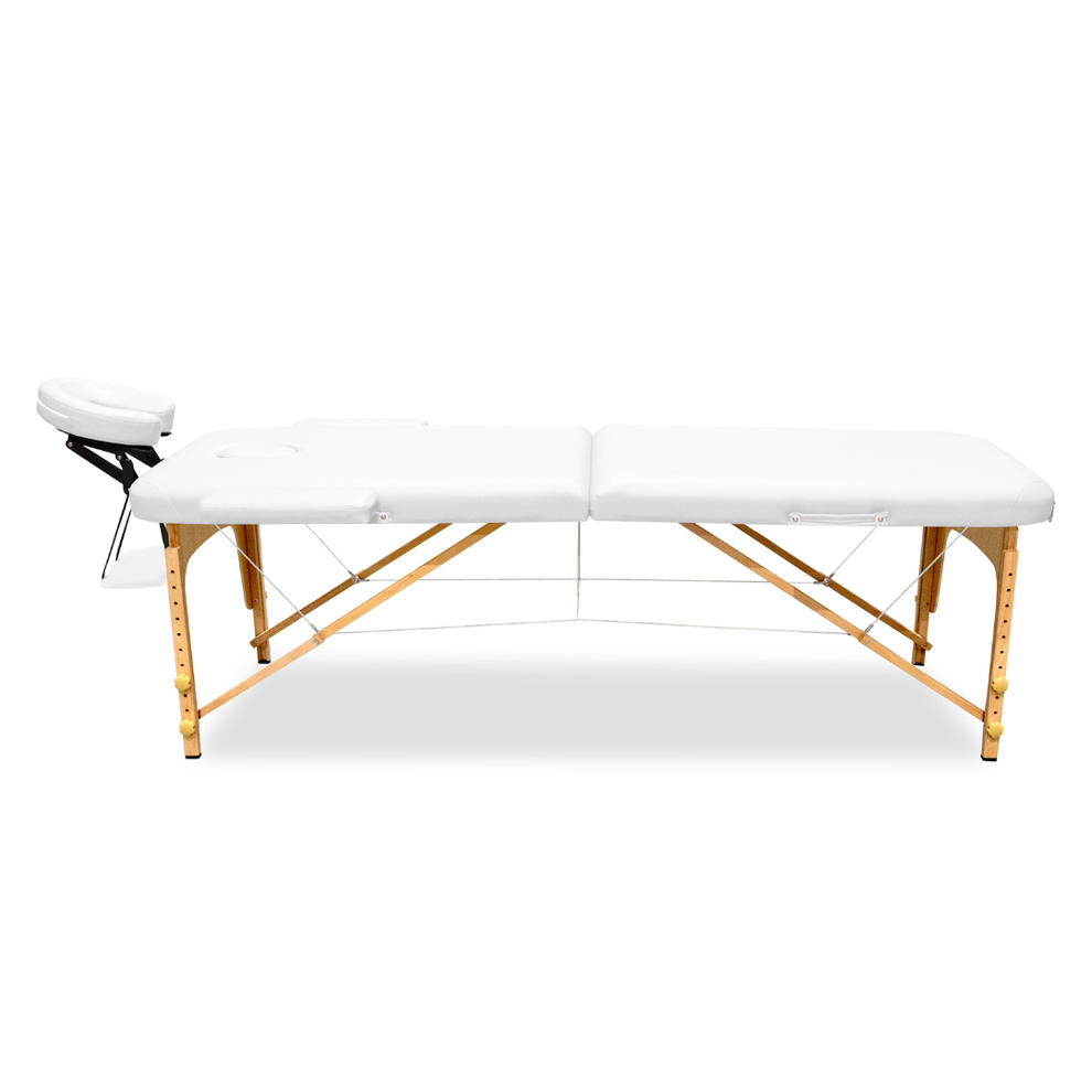 Premium drveni masažni sto 70 cm – Beli