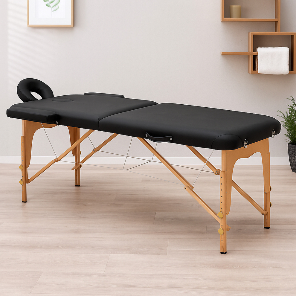 Premium drveni masažni sto 60 cm – Crna