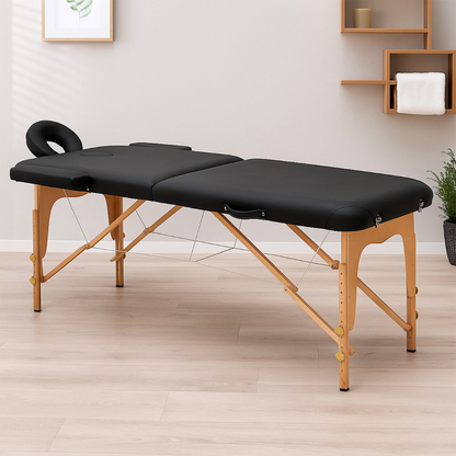 Premium drveni masažni sto 60 cm – Crna