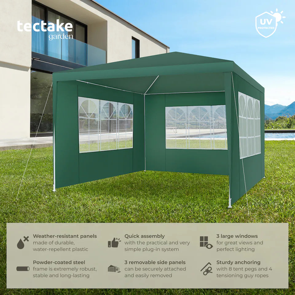 Baštenska sklopiva tenda 3 × 3 m sa bočnim stranicama