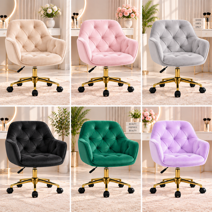 BLOSSOM stolica – premium velur sa zlatnim nogarima