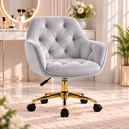 BLOSSOM stolica – premium velur sa zlatnim nogarima
