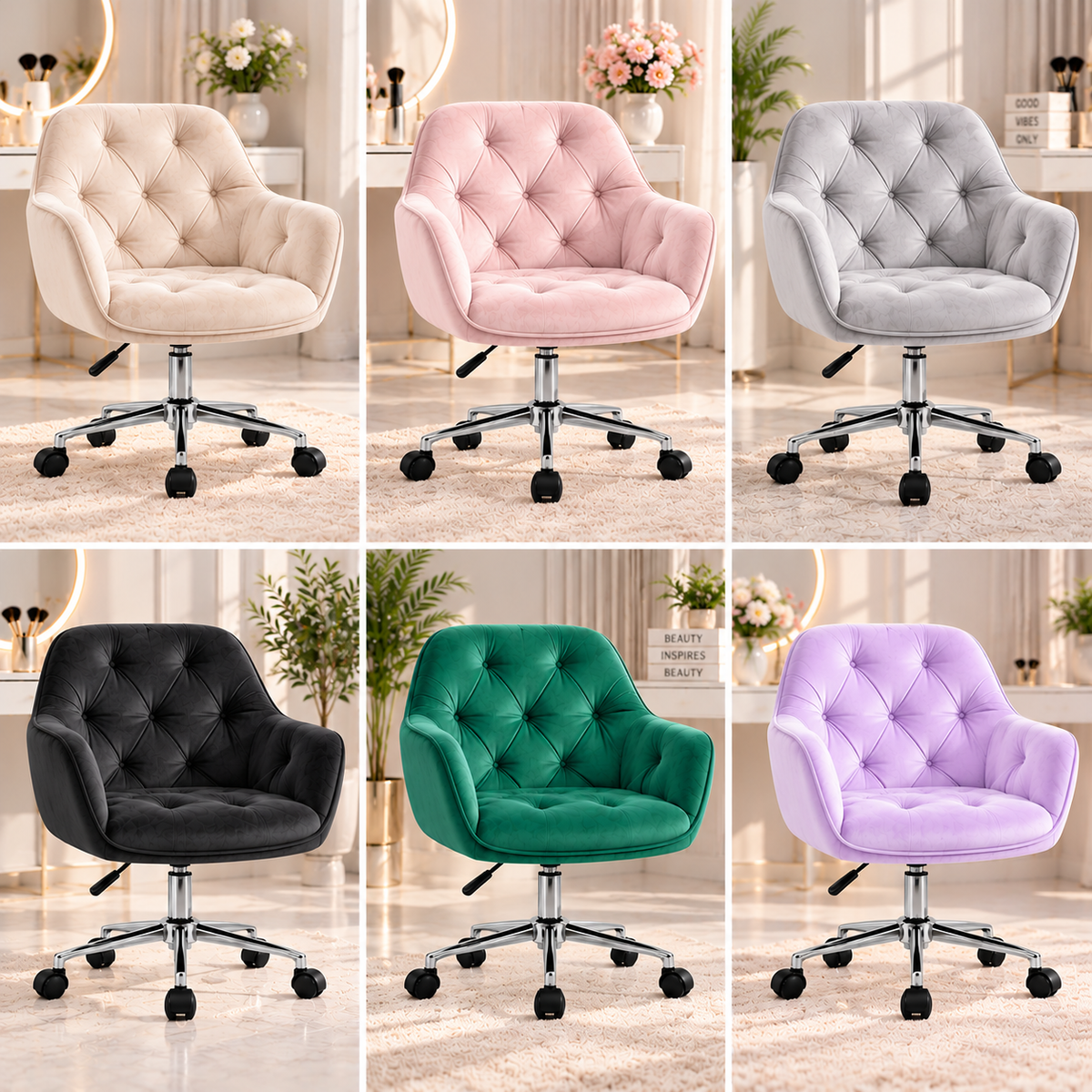 BLOSSOM stolica – premium velur sa srebrnim nogarima