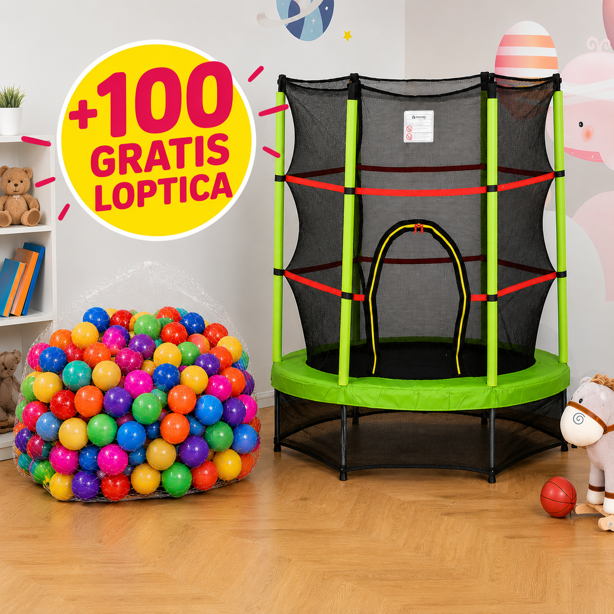 Dečja trambolina 140 cm sa zaštitnom mrežom