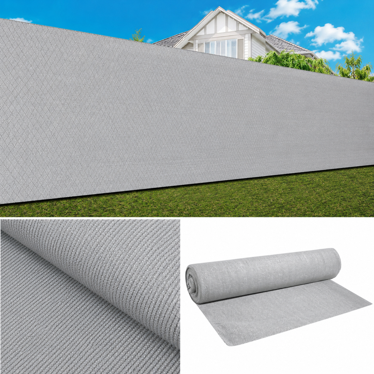 Mreža za zasenu 90% – Siva / 50 × 2 m
