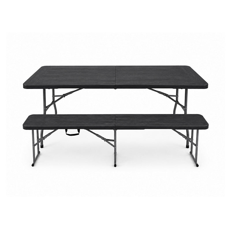 Aga sklopivi baštenski set – Sto + 2 klupe (Crni)
