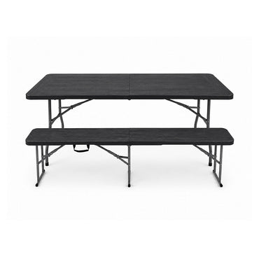 Aga sklopivi baštenski set – Sto + 2 klupe (Crni)