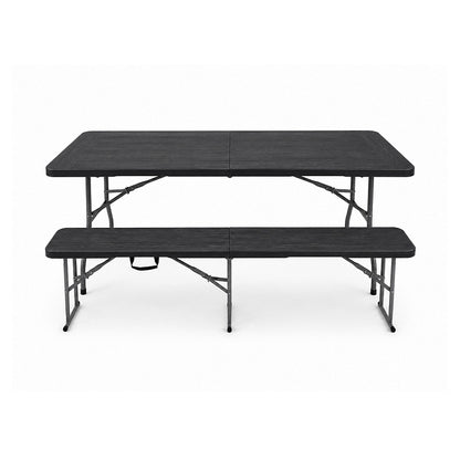 Aga sklopivi baštenski set – Sto + 2 klupe (Crni)