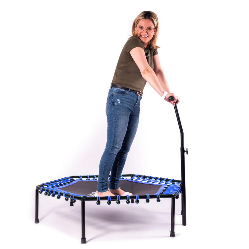 Fitness trambolina 130 cm sa rukohvatom – Crvena
