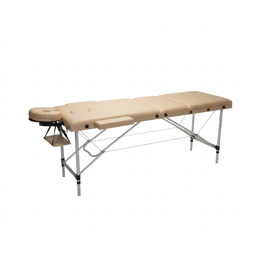 RELAX PRO aluminijumski rasklopivi masažni sto 180 × 60 cm – Krem